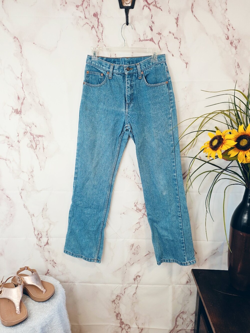 Vintage 80s 90s Jordache High Rise Straight Leg Mom Jeans USA Retro 7/8 Fits 27 - Picture 3 of 8